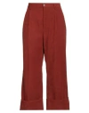 Berwich Woman Pants Rust Size 10 Polyester, Elastane In Red