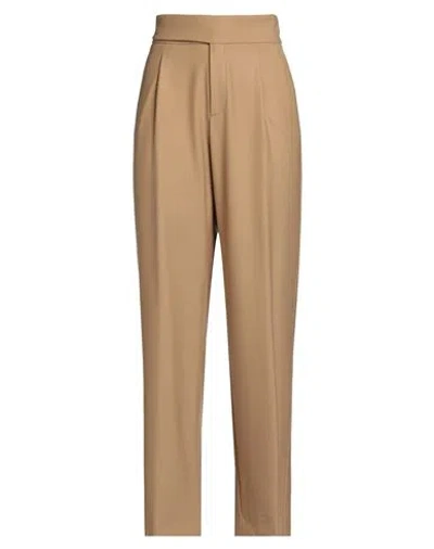 Berwich Woman Pants Sand Size 6 Polyester, Virgin Wool, Elastane In Brown