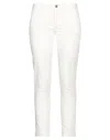 Berwich Woman Pants White Size 4 Cotton, Elastane In White
