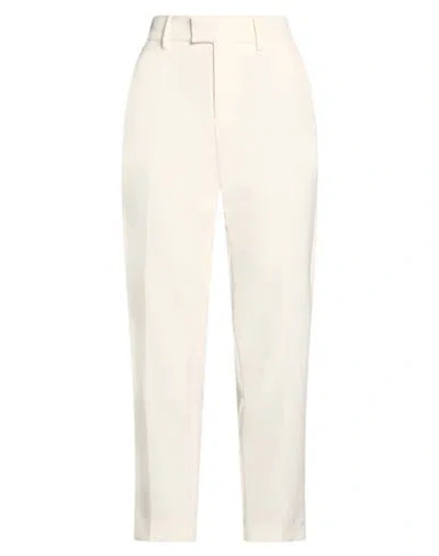 Berwich Woman Pants White Size 4 Polyester, Elastane