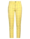 Berwich Woman Pants Yellow Size 6 Cotton, Elastane