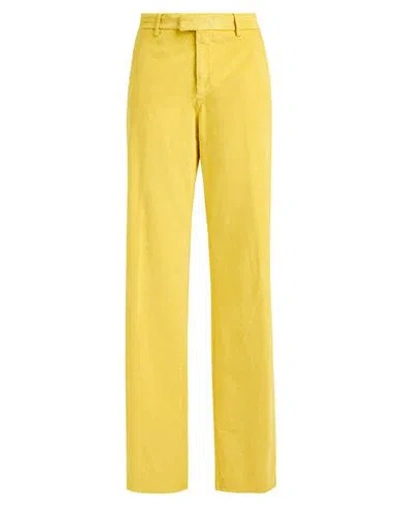 Berwich Woman Pants Yellow Size 6 Viscose, Cotton, Elastane