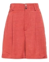 Berwich Woman Shorts & Bermuda Shorts Rust Size 6 Viscose In Red