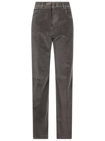 Berwich Women's Palazzo Pants With Flowing Silhouette In Marrone