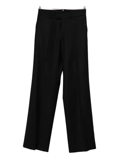 Berwich Wool Straight Trousers In Black