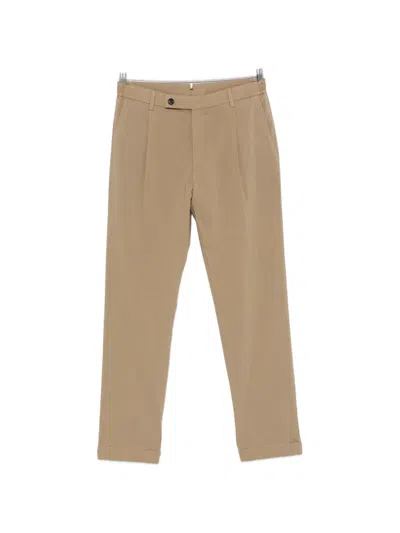 Berwich Xretrolong Gd Pleated Trousers In Neutral