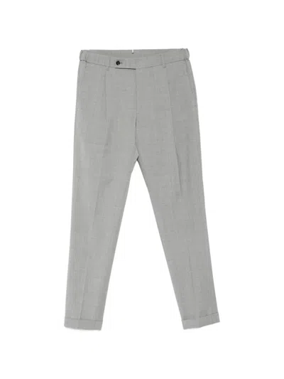 Berwich Xretrolong Pleated Cuffed Trousers In Gray