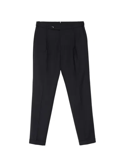 Berwich Xretrolong Pleated Tailored Trousers In Blue