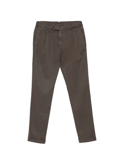 Berwich Xretrolong Pleated Trousers In Brown