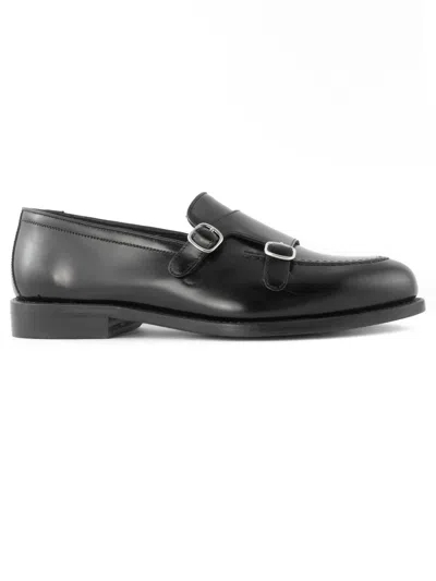 Berwick 1707 Black Calf Leather Monk Shoes