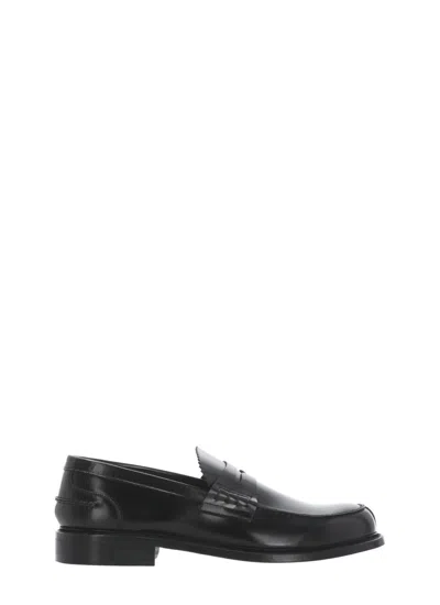 Berwick 1707 Black Polished Leather Mask Loafers In Multi