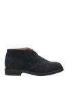 Berwick 1707 Man Ankle Boots Navy Size 7 Leather In Blue