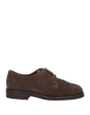Berwick 1707 Man Lace-up Shoes Khaki Size 8.5 Leather