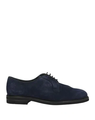 Berwick 1707 Man Lace-up Shoes Navy Size 7.5 Leather