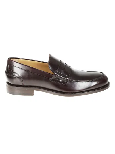 Berwick Brown Moccasin Loafers With Polished Finish In Black