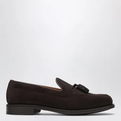 Berwick Men's Suede Loafers With Tassels In Brown