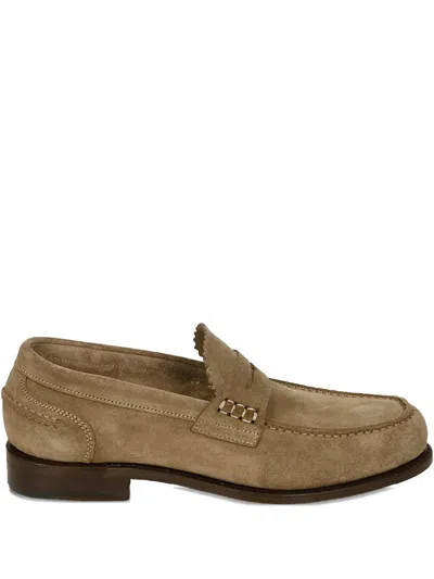 Berwick Shoes Suede Loafers In Brown