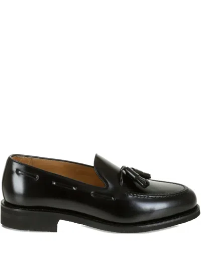 Berwick Shoes Tassel-detail Leather Loafers In Black