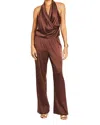 Beryll Liz Silk Pants In Chocolate In Gold