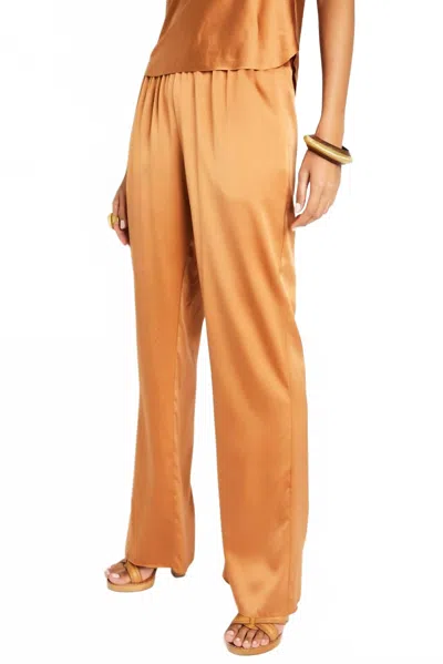 Beryll Liz Silk Pants In Copper In Black