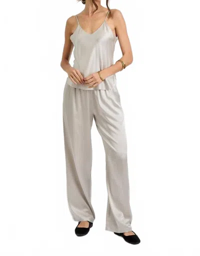 Beryll Liz Silk Pants In Pearl In Silver