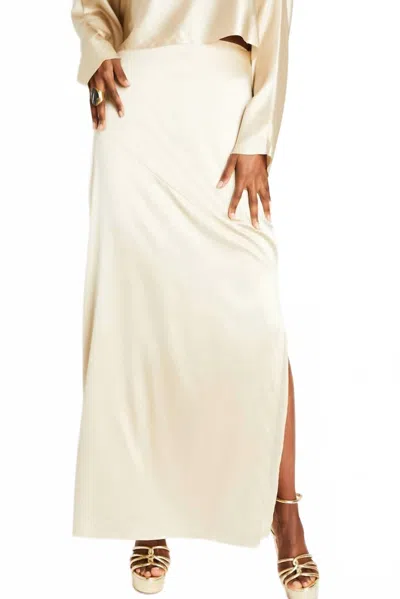 Beryll Naomi Silk Skirt In Latte In Multi