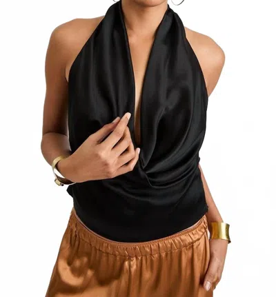 Beryll Poppy Silk Top In Black