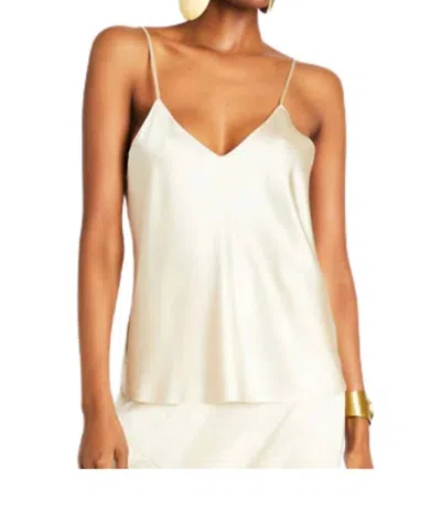 Beryll Silk V-neck Camisole In Latte In Yellow
