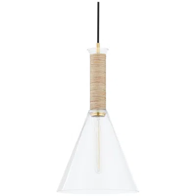 Besa 11" Wide Modern Aged Brass Clear Glass Cone Mini Pendant