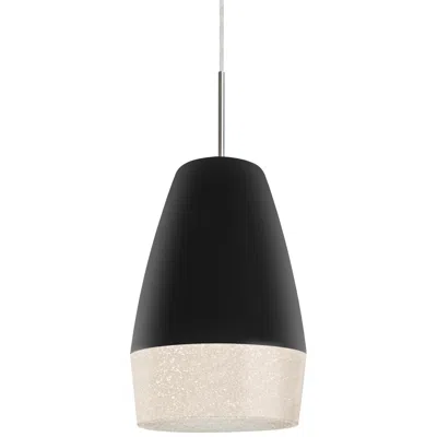 Besa Abu 12 7 1/2"w Satin Nickel W/ Black Mini Pendant Light