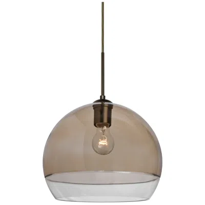 Besa Ally 12" Wide Smoke/clear/bronze Pendant In Brown