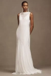 Besa Arden V-neck Layered Chiffon Wedding Gown In White