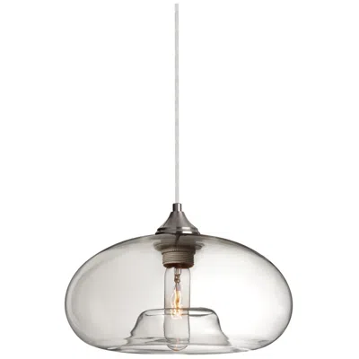 Besa Bana 11" Wide Clear/satin Nickel Pendant - Made To Order In Gray