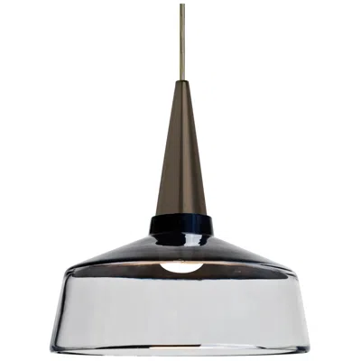 Besa Baron 10 10"w Bronze And Black Glass Led Mini Pendant