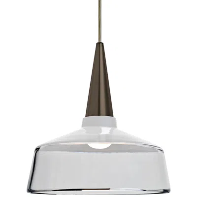 Besa Baron 10 10"w Bronze And White Glass Led Mini Pendant