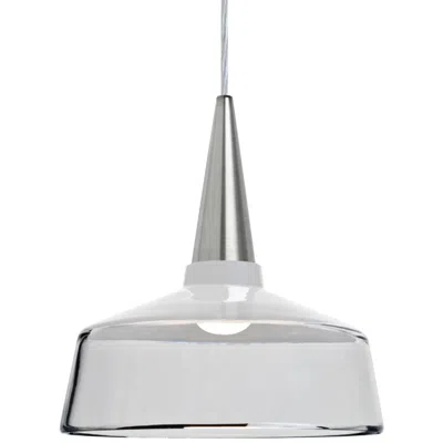 Besa Baron 10 10"w Nickel And White Glass Led Mini Pendant In Silver