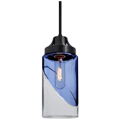 Besa Blink 4 1/2"w Transparent Blue/clear/black Mini Pendant Made To Order