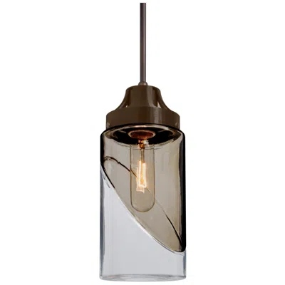 Besa Blink Pendant 4.375 Wide Satin Nickel Finish In Brown