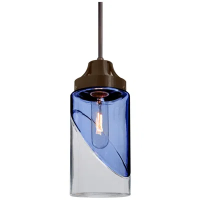 Besa Blink Pendant 4.375 Wide Satin Nickel Finish In Blue