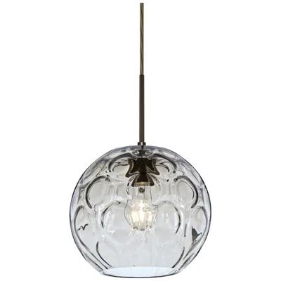 Besa Bombay 9 3/4" Wide Clear Glass Bronze Mini Pendant In Transparent