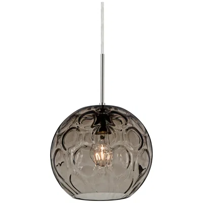 Besa Bombay 9 3/4"w Smoke Glass Satin Nickel Mini Pendant - Made To Order