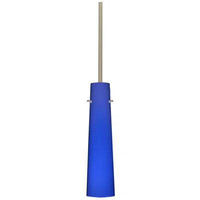 Besa Camino 2 1/2"w Cobalt Blue Matte/satin Nickel Pendant Made To Order
