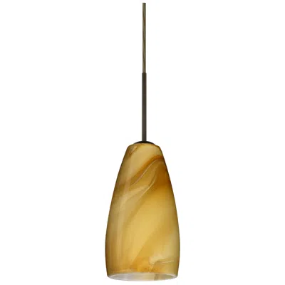 Besa Chrissy 8" High Honey/bronze Mini Pendant In Gold