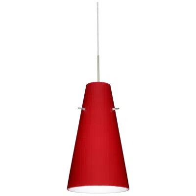 Besa Cierro 9 1/4" High Ruby Matte/satin Nickel Mini Pedant - Made To Order