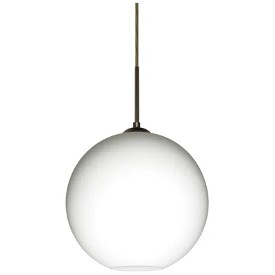 Besa Coco 11 3/4"w Satin Nickel Mini Pendant W/ Opal Glass