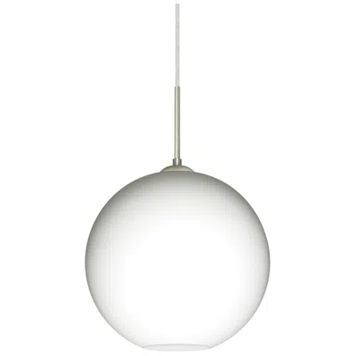 Besa Coco 12 Pendant 11.75 Wide Satin Nickel Finish - Made To Order In White