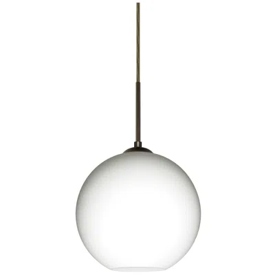 Besa Coco 8 Pendant 7.875 Wide Bronze Finish In White
