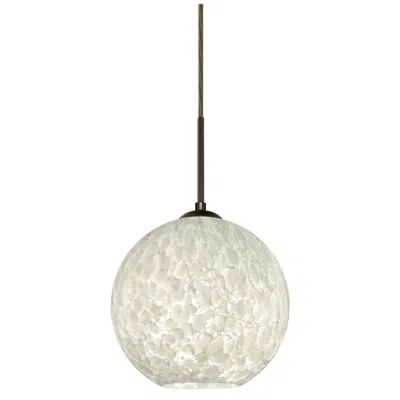 Besa Coco 8 Pendant 7.875 Wide Satin Nickel Finish In White