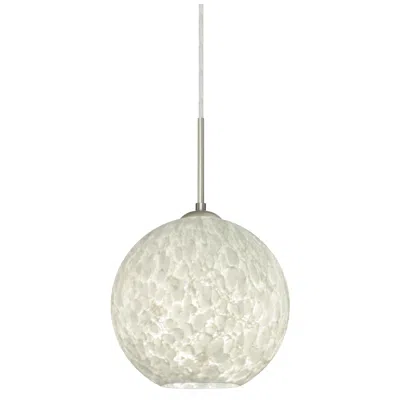 Besa Coco 8"w Satin Nickel Mini Pendant With Carrera Glass - Made To Order