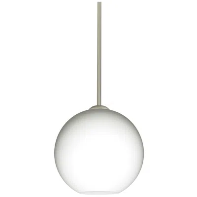 Besa Coco 8"w Satin Nickel Opal White Glass Pendant Made To Order